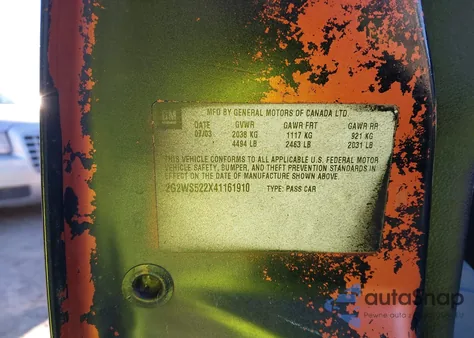 2004 Pontiac Grand Prix Gt2 z USA, uszkodzony, nr VIN 2G2WS522X41161910